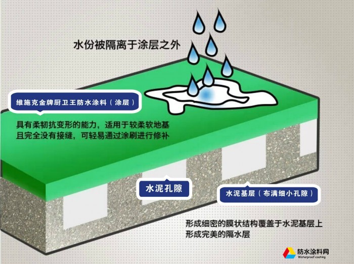 维施克渗透结晶防水 自洁剂室内补漏防水 卫生间屋顶外墙防水涂料